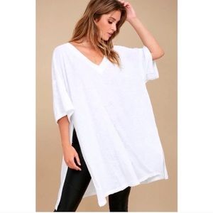 FREE PEOPLE OVERSIZED WHITE V NECK